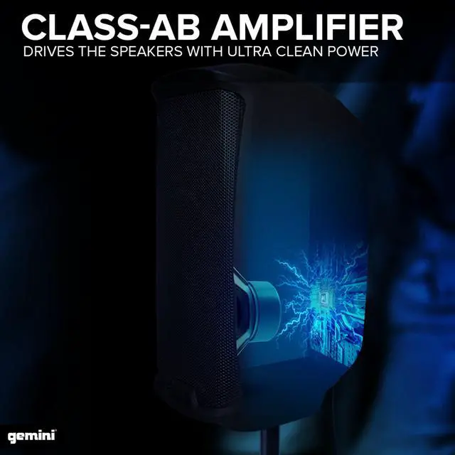 Alt view image 6 of 7 - 15" Powered PA Speaker, 1000 Watts, Pole Mount (AS-2115P) | 110dB 15" powered PA, bi-amped Class AB - XLR/1/4" mic/line, RCA, AUX - fly points & 35mm pole