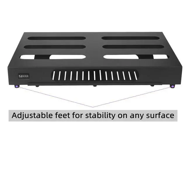 Alt view image 5 of 7 - 22" x 12.5" Guitar Pedal Board with Power Supply Tray | Includes Carry Case & Mounting Tapes, Power Supply Storage, Steel Material