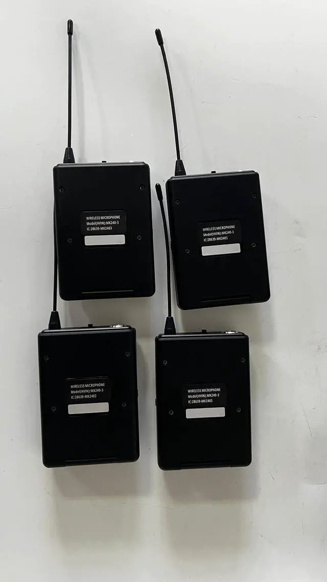 Alt view image 2 of 7 - Wireless Microphone System 4 Bodypacks for Church Stage Class | UHF fixed, 400ft, 4 bodypacks (lav/head/lapel) for concert/class/church
