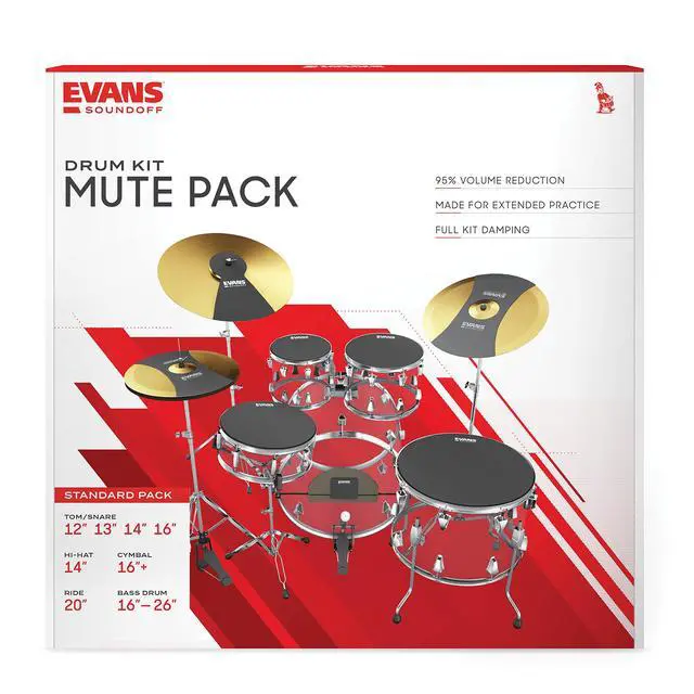 Alt view image 2 of 6 - Soundoff Drum Mute Pads - Full Box Pad Set - Mutes Pack - 3 Cymbals, 4 Tom/Snare, & 1 Bass - Great for Silencing Acoustic Kits to Practice - Standard - 8-Pack