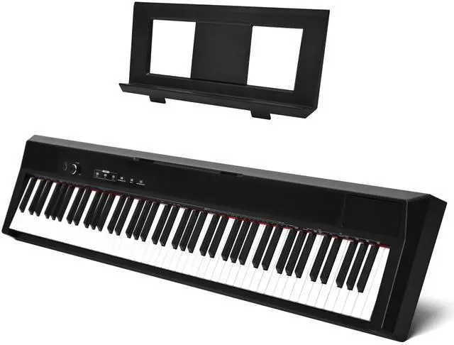 Main image of S-200 Beginner Keyboard Piano - 88 Key Full-Size Weighted Digital Piano, Portable Electric Piano with Sustain Pedal, Power Supply, Dual Headphone Jack, USB-MIDI, and MP3 Player,Black