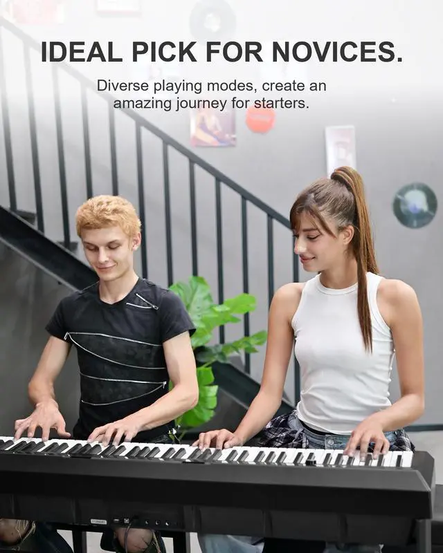 Alt view image 7 of 7 - S-200 Beginner Keyboard Piano - 88 Key Full-Size Weighted Digital Piano, Portable Electric Piano with Sustain Pedal, Power Supply, Dual Headphone Jack, USB-MIDI, and MP3 Player,Black