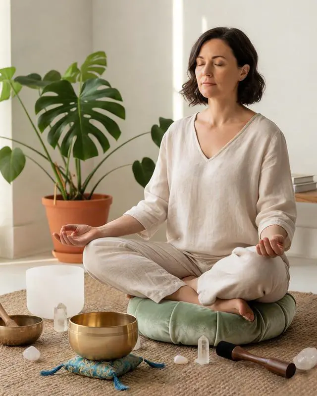Alt view image 5 of 6 - Tibetan Singing Bowls, Authentic Meditation Sound Bowls Handcrafted in Nepal for Yoga, Chakra Healing, Mindfulness, Self Care Spiritual Gifts for Women