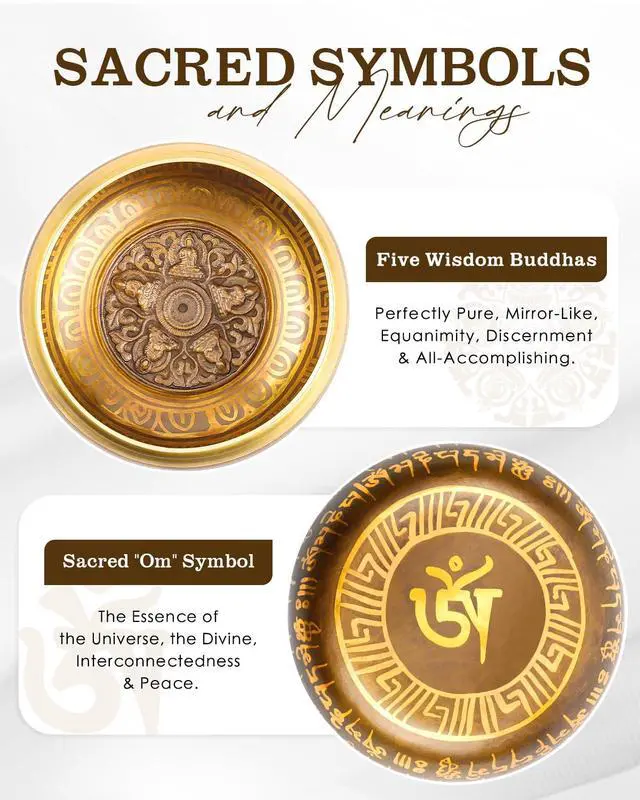 Alt view image 2 of 7 - Tibetan Singing Bowls, Authentic Meditation Sound Bowls Handcrafted in Nepal for Yoga, Chakra Healing, Mindfulness, Self Care Spiritual Gifts for Women