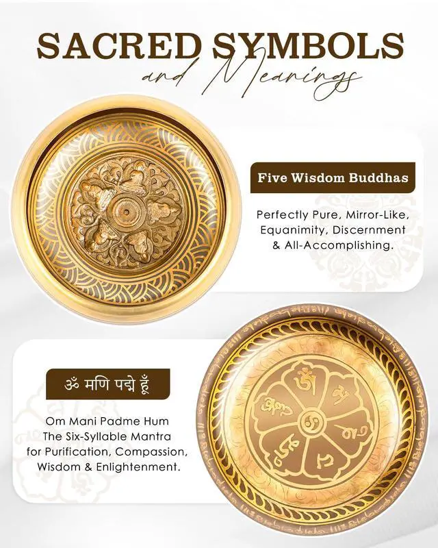 Alt view image 2 of 7 - Tibetan Singing Bowls, Authentic Meditation Sound Bowls Handcrafted in Nepal for Yoga, Chakra Healing, Mindfulness, Self Care Spiritual Gifts for Women