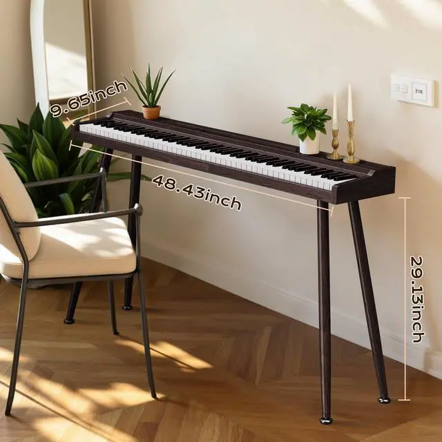 Alt view image 7 of 7 - Keyboard Piano 88 Key Digital: 88 Key Piano keyboard Semi-Weighted Full Size Keyboard Digital Premium Sound MIDI Headphone Jack Triple Pedal Compact Design for Beginners to Professionals (Walnut)