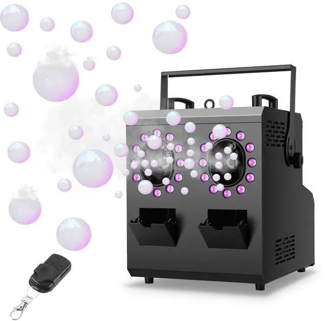 Main image of Fog Bubble Machine,1500W 3IN1 Smoke Bubble Machine with 24LEDs RGBW 4IN1 Lighting Effect Remote Control Timer Settings DMX512 for Halloween Birthday Parties Wedding Show Festival Stage