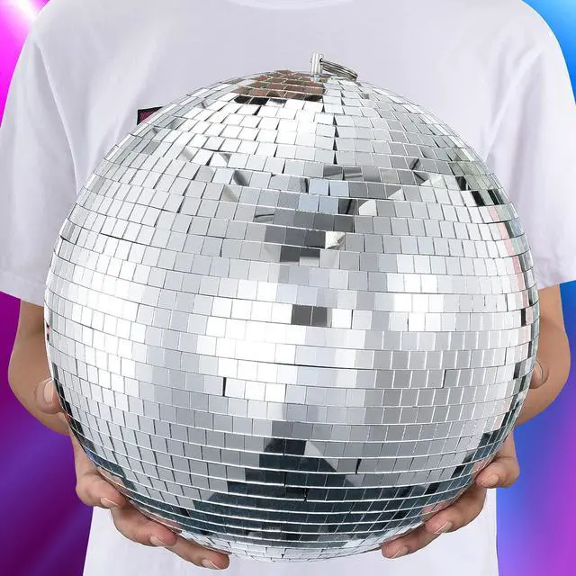 Alt view image 2 of 5 - 16 Inch Disco Ball Mirror Ball Hanging Ornament for Party Decoration DJ Club Stage Bar Wedding, Silver