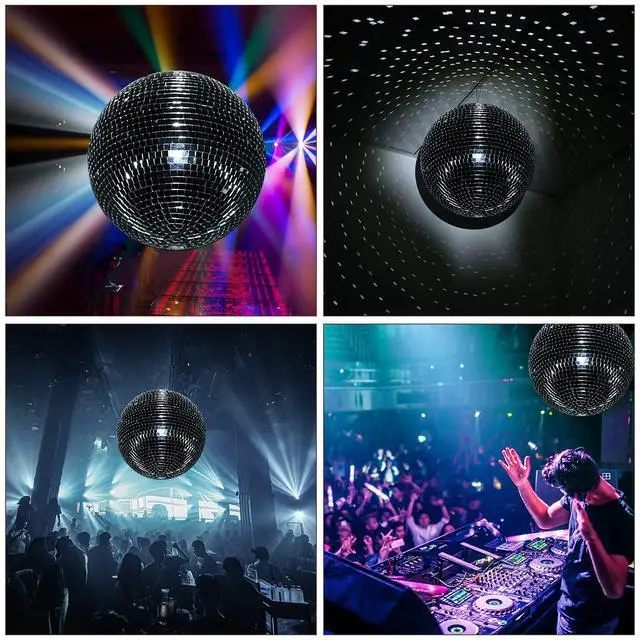Alt view image 3 of 5 - 16 Inch Disco Ball Mirror Ball Hanging Ornament for Party Decoration DJ Club Stage Bar Wedding, Silver