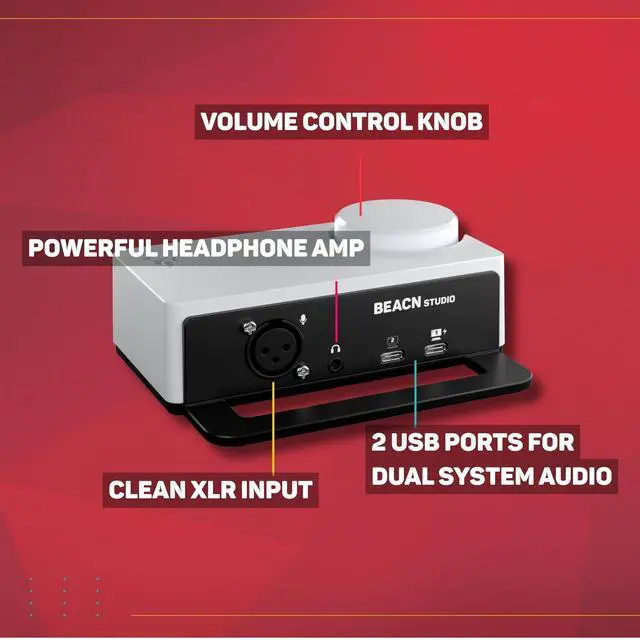 Alt view image 2 of 7 - Studio (White) - USB XLR Audio Interface, DSP Mic Chain, Dual PC | For Streaming, Gaming, Podcasting. Built-in DSP, Ultra-low-noise Preamp, Multi-Channel Dual PC/Console USB-C Connections