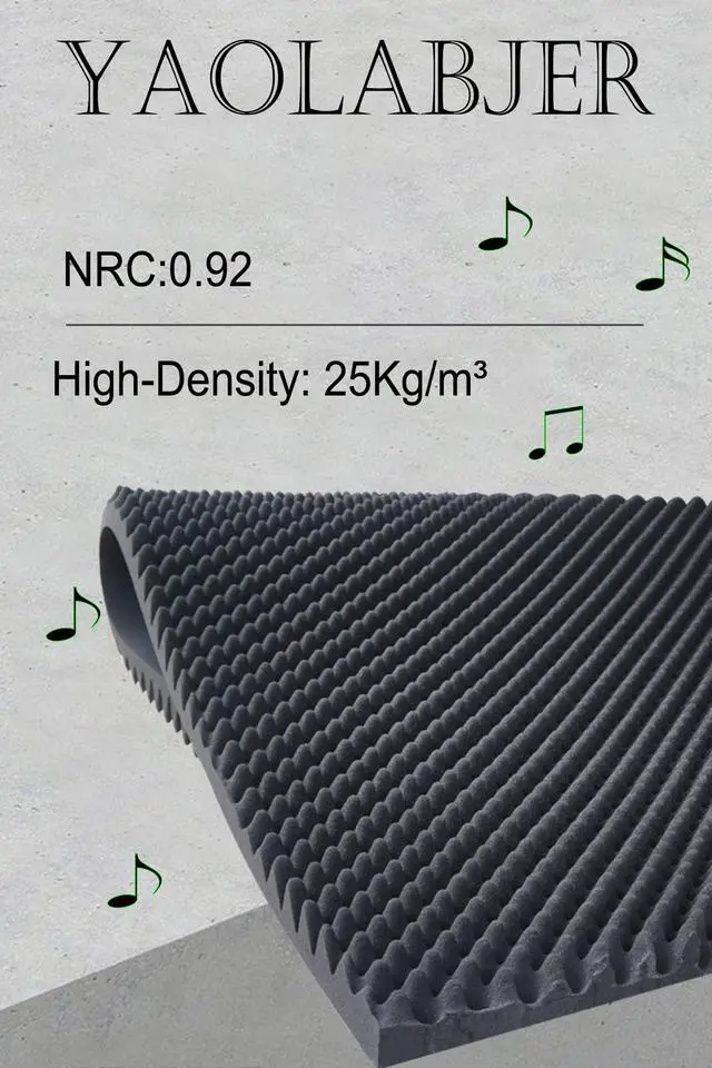 Alt view image 7 of 7 - 4 PCS Black Acoustic Foam, 48"X 24"X 2" Egg Crate Foam, Soundproof Foam, Fireproof Studio Foam Panels, Sound Absorbing Foam, Sound Proof Foam Panels, Sound Proof Panels For Walls