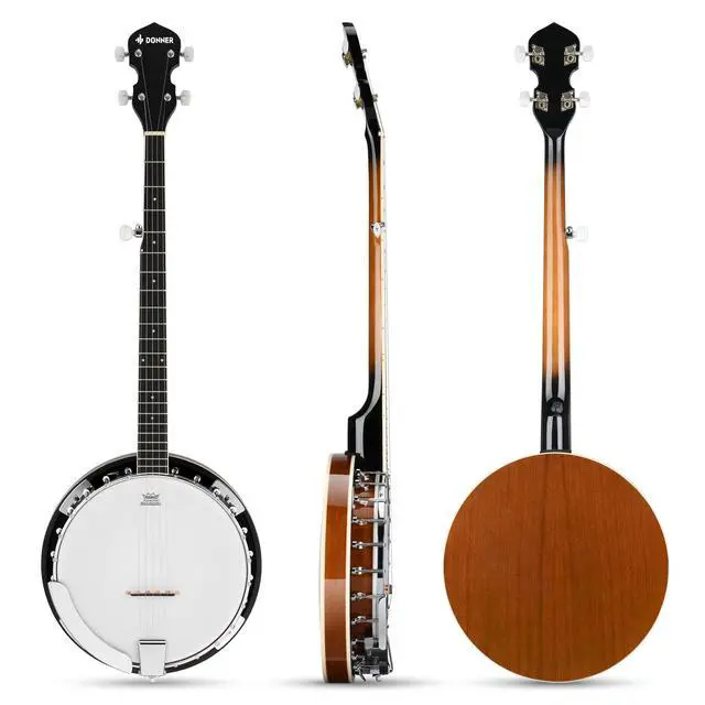 Alt view image 5 of 7 - Banjo Full Size 5 String Tenor Banjolele Guitar with Banjo Kit Tuner Gig Bag, Stringed Musical Instruments for Adult BeginnerDBJ-200
