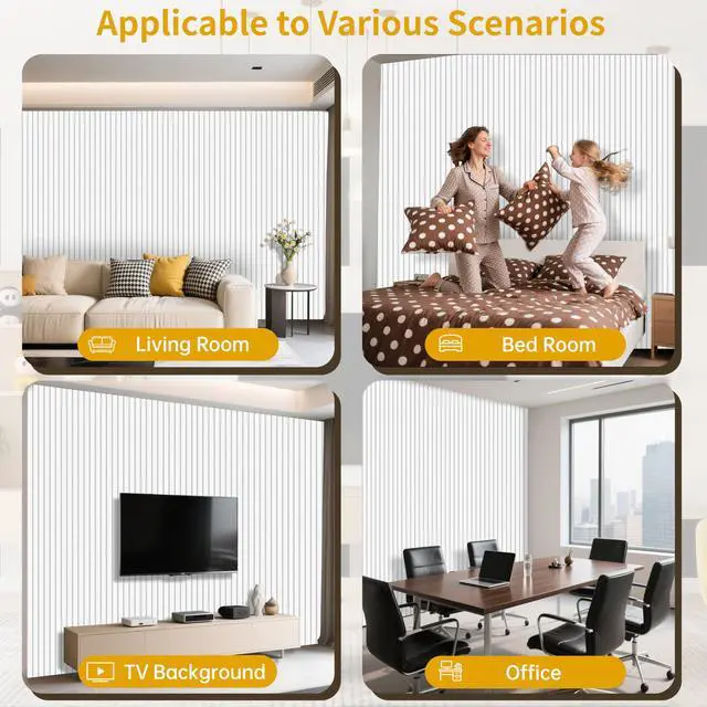 Alt view image 6 of 7 - 12 Pack Large Acoustic Wall Panels, 47.2 x 23.6 x 0.4 Inch (92.8 sq ft), Self-Adhesive Sound Absorbing Panels,Sound Proof Panels for Walls, Echo Reduction for Studio, Office, White