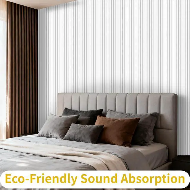 Alt view image 7 of 7 - 12 Pack Large Acoustic Wall Panels, 47.2 x 23.6 x 0.4 Inch (92.8 sq ft), Self-Adhesive Sound Absorbing Panels,Sound Proof Panels for Walls, Echo Reduction for Studio, Office, White