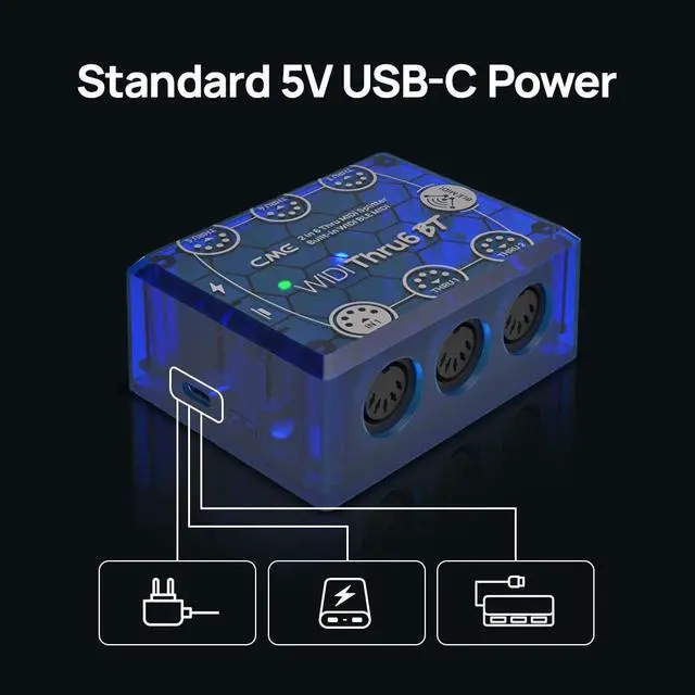 Alt view image 5 of 7 - WIDI Thru6 BT 2-in-6-out MIDI Thru | 5-pin DIN, Bluetooth, High-speed