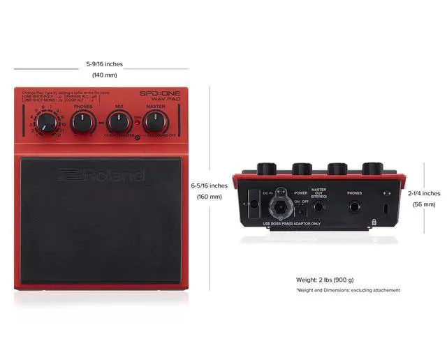 Alt view image 3 of 7 - Percussion Electronic Drum Pad, Red (SPD-1W)