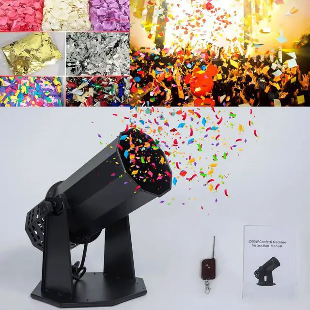 Main image of Electric Confetti Launcher Confetti Tubes Confetti Shooter with Wireless Remote for DJ Party Nightclub Wedding Stage Concert Event Show 1500W High-Power Fan, 8-10 Meters Blowing Height