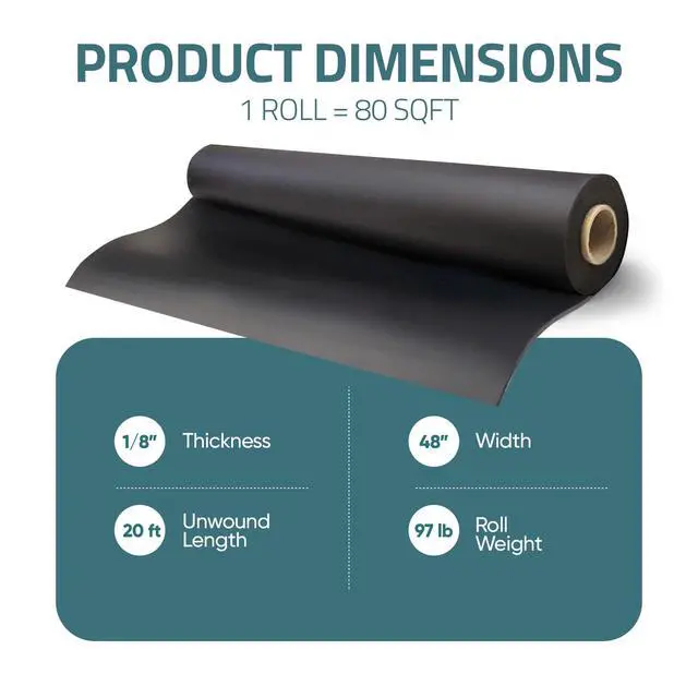 Alt view image 6 of 7 - Mass Loaded Vinyl 1.23 lb/ft2 - More Soundproofing - Professional MLV Soundproofing Barrier. Optimum thickness. Premium Noise Barrier | Sound Barrier | 4x20 ft (1.23 lb, 1/8 in, 80 sqft)
