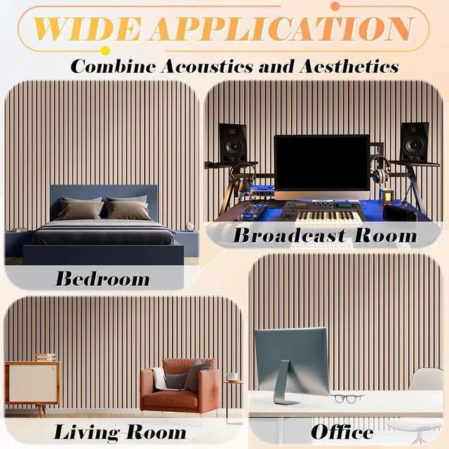 Alt view image 7 of 7 - Acoustic Panels 12 Pack - Covers 16 Sq Ft, Self-Adhesive 3D Soundproof Wall Tiles, 16x12 Decorative Panels for Studio, Home Office & Gaming Room (Camel)