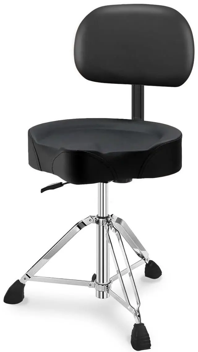 Main image of Pro Drum Stool with Backrest, Heavy Duty Hydraulic Drum Throne, Ergonomic Memory Foam Drum Seat, Adjustable Drum Chair Anti-Slip Base, Drum Saddle Bench for Drummers Musicians (Black)