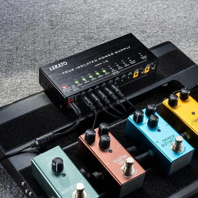 Alt view image 7 of 7 - Guitar Pedal Power Supply, True Isolated Pedal Power Supply with 10 Ports, USB Port, Short Circuit Protection, Guitar Pedal Power DC Output 9V 12V 18V for Effect Pedal