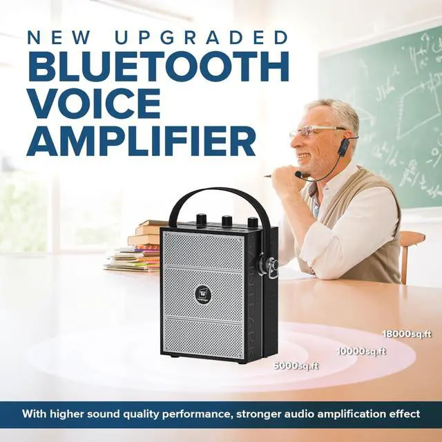 Alt view image 2 of 7 - Bluetooth 5.3 Voice Amplifier with Wireless Microphone Headset S98 | Personal Wireless amplifier Mic for Teachers,40W Loudly Portable Megaphone Pa System for Classrooms,Speeches,Outdoors Indoors