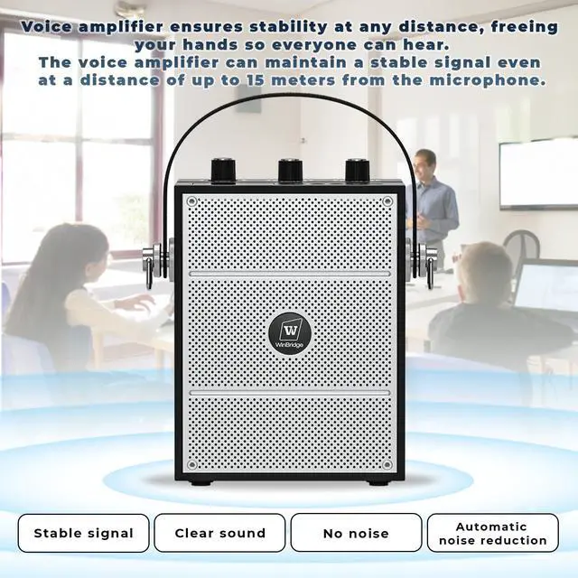 Alt view image 5 of 7 - Bluetooth 5.3 Voice Amplifier with Wireless Microphone Headset S98 | Personal Wireless amplifier Mic for Teachers,40W Loudly Portable Megaphone Pa System for Classrooms,Speeches,Outdoors Indoors