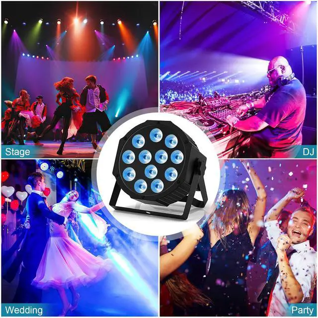Alt view image 6 of 7 - Rechargeable Par Lights, RGBW LED Uplights Battery Powered Stage Light, Par Can DJ Lights Sound Activated with Remote & DMX Control for Festival Party Event Wedding Bar