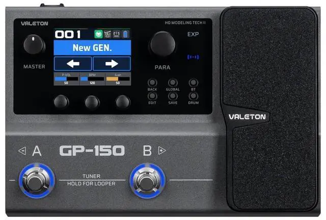 Main image of GP150 Guitar Multi Effects Processor with Expression Pedal HD NAM Modeling Pedal 200+ Effects IR Loader 6in/4out USB Audio Interface Bluetooth MIDI 180s Looper Built-in 3000mAh Battery Black
