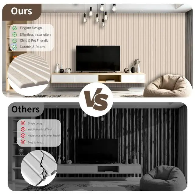 Alt view image 5 of 7 - 12 Pack Large Acoustic Wall Panels, 47.2 x 23.6 x 0.4 Inch (92.8 sq ft), Self-Adhesive Sound Absorbing Panels,Sound Proof Panels for Walls, Echo Reduction for Studio, Office, Camel
