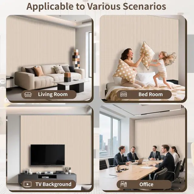 Alt view image 6 of 7 - 12 Pack Large Acoustic Wall Panels, 47.2 x 23.6 x 0.4 Inch (92.8 sq ft), Self-Adhesive Sound Absorbing Panels,Sound Proof Panels for Walls, Echo Reduction for Studio, Office, Camel