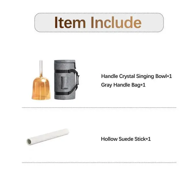 Alt view image 6 of 6 - 432HZ 6 Inch F Note Golden Tea Color Quartz Handle Singing Bowl with Carry Case Bag for Sound Healing and Meditation