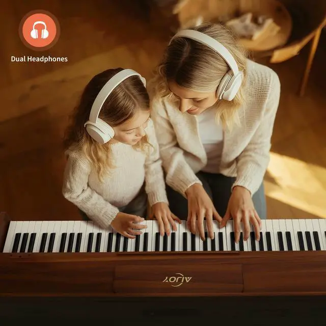 Alt view image 3 of 7 - 88-Key Digital Piano with Hammer Action Weighted Keys | Desk Cover Design Piano Keyboard with Built-In 20Wx2 Speakers, 3-Pedal, Supports USB-MIDI Connect (ADP-100)