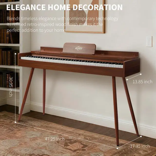Alt view image 4 of 7 - 88-Key Digital Piano with Hammer Action Weighted Keys | Desk Cover Design Piano Keyboard with Built-In 20Wx2 Speakers, 3-Pedal, Supports USB-MIDI Connect (ADP-100)