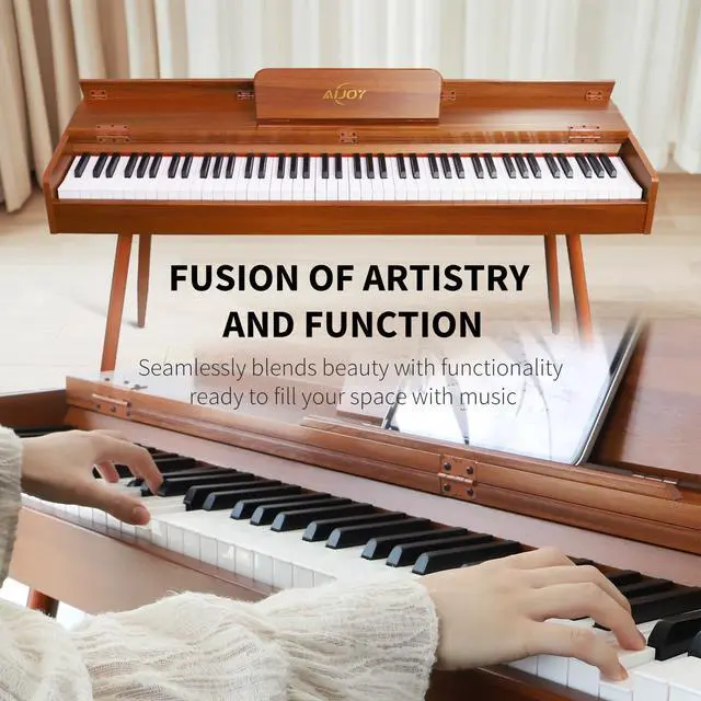 Alt view image 7 of 7 - 88-Key Digital Piano with Hammer Action Weighted Keys | Desk Cover Design Piano Keyboard with Built-In 20Wx2 Speakers, 3-Pedal, Supports USB-MIDI Connect (ADP-100)