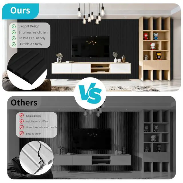 Alt view image 5 of 7 - 6 Pack Acoustic Panels Dual-Layer Thickened-47.2"x23.6"x0.72" Soundproof Panels for Wall Self-Adhesive, Wall Panels for Interior Wall Décor, Home Studio, Live Broadcast Room, Media Room-Black
