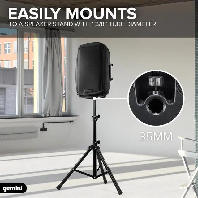 Alt view image 6 of 7 - 15" Bluetooth PA Speaker, 1000 Watts, TWS Link (AS-2115BT) | 15" powered PA, Class AB - XLR, RCA, 1/4" mic & guitar in, XLR out - Bluetooth, USB, SD, FM, TWS