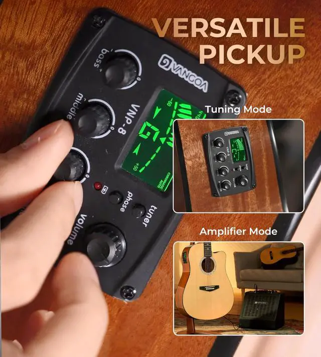Alt view image 3 of 7 - Electric Acoustic Guitar Kit for Beginners Adults Full Size Cutaway Electric Acoustic Guitar Bundle Set with Built-in Pickups Bag Tuner Strap Capo Picks Cable, Glossy Natural