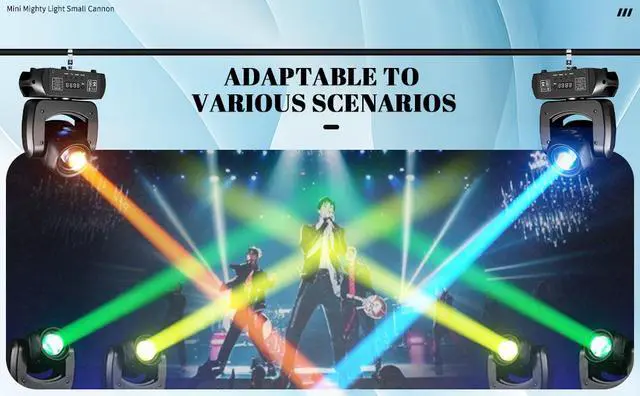 Alt view image 6 of 7 - 120W Moving Head Beam Light, DMX512 Stage Lighting | 18-Facet Prism, 8 Gobos & 8 Colors, Sound Activated, LED Beam Effect for Weddings, Clubs, Bars, Parties and Stage Shows