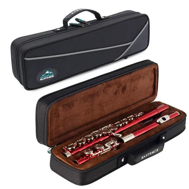 Alt view image 3 of 6 - Closed Hole Flutes C 16 Key for Beginner, Kids, Student -Nickel Flute with Case Stand and Cleaning kit (Red)