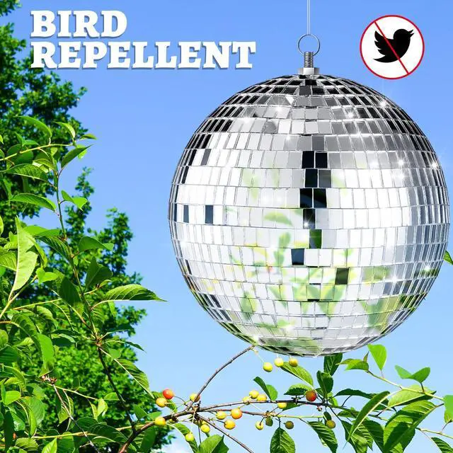 Alt view image 5 of 7 - 8 Pcs Large Disco Ball Set Silver Mirror Disco Reflective Ball with Hanging Ring Party Ornament Decoration for Stage Club Ballroom Dance Hall Wedding Prom Props(8'', 6'')