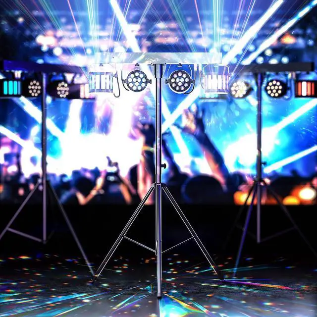 Alt view image 7 of 7 - 5 in 1 DJ Lights with Stand Combination Party Light Dj Disco Lights Stage Lighting for Parties 3/6/15CH with Sound Activated,DMX,Remote Control Strobe LED Par Light for Weddings Birthday KTV-1PC