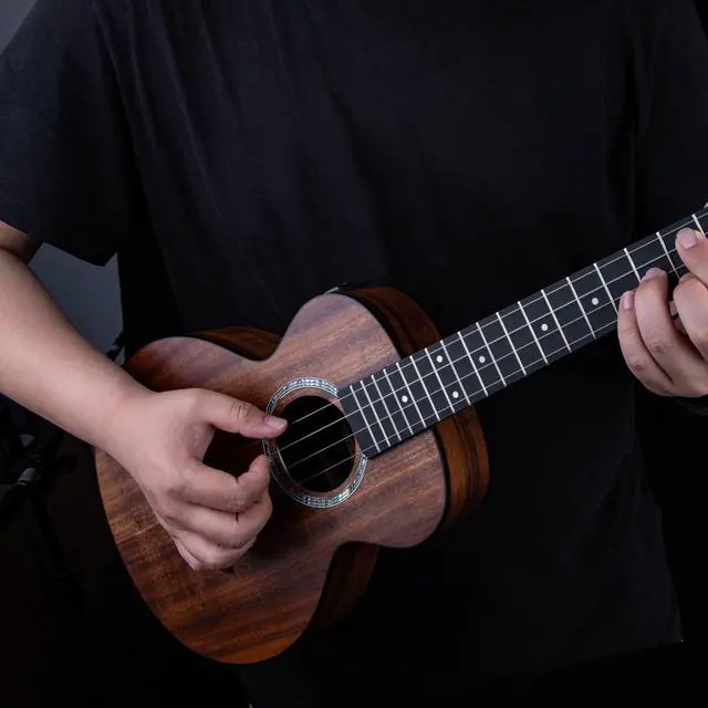 Alt view image 7 of 7 - 26inch CT204 All Solid Acacia Wood Tenor Electric Ukulele | Professional Ukelele Kit Beginner Guitar Starter Bundle Strings, Padded Gig Bag, Strap