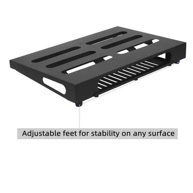 Alt view image 5 of 7 - 18" x 11.8" Guitar Pedal Board with Power Supply Tray | Includes Carry Case & Mounting Tapes, Power Supply Storage, Steel Material