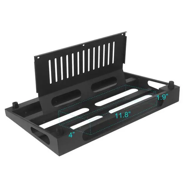 Alt view image 4 of 7 - 18" x 11.8" Guitar Pedal Board with Power Supply Tray | Includes Carry Case & Mounting Tapes, Power Supply Storage, Steel Material