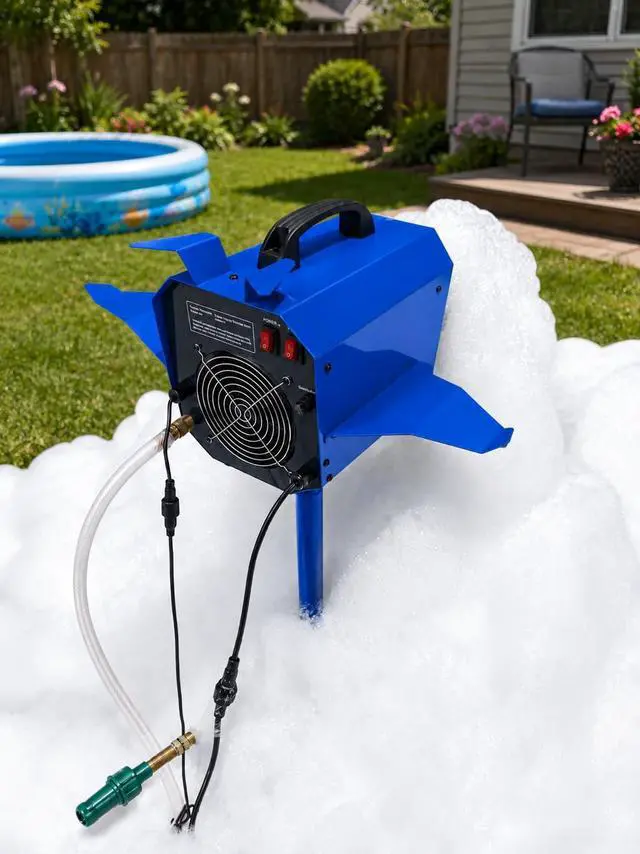 Main image of Foam Machine for Party, Safe 60min Use&Cute AirplaneLook, Foam Party Machine For Pool Parties, Indoor/Outdoor Events. (Blue-120)