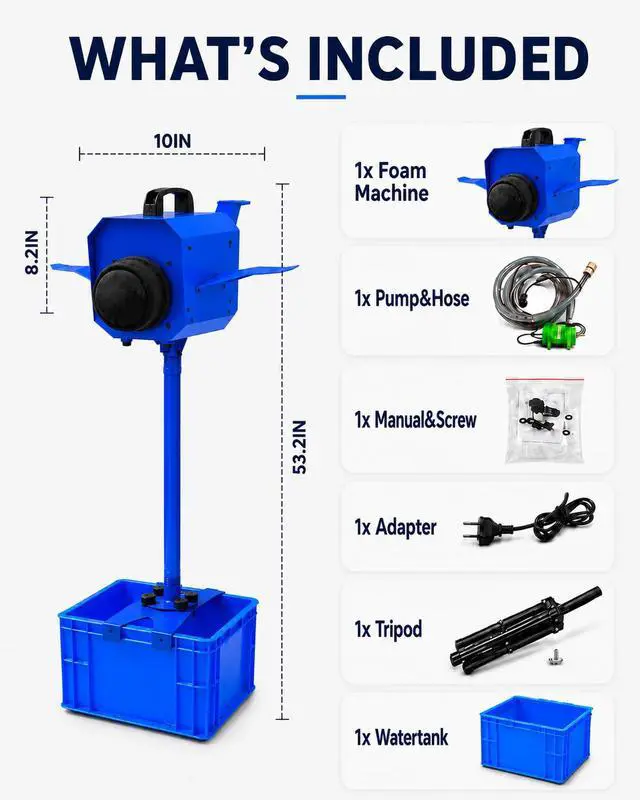 Alt view image 6 of 6 - Foam Machine for Party, Safe 60min Use&Cute AirplaneLook, Foam Party Machine For Pool Parties, Indoor/Outdoor Events. (Blue-120)