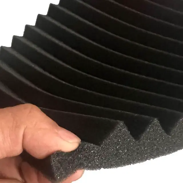 Alt view image 6 of 7 - 96 Pack Allxinlog Absorb the Echo Acoustic Foam Panel Wedge Studio Soundproofing Wall Tiles 12" X 12" X 1" (Accompanied By Double-Sided Adhesive Tape)(48RED+48BLACK)