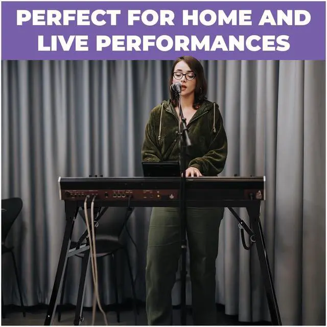 Alt view image 6 of 6 - Collapsible Piano Keyboard Stand - Adjustable and Portable Heavy Duty Music Stand for Kids & Adults - Fits 54-88 Key Electric Digital Pianos - Sturdy Musical Keyboard Table