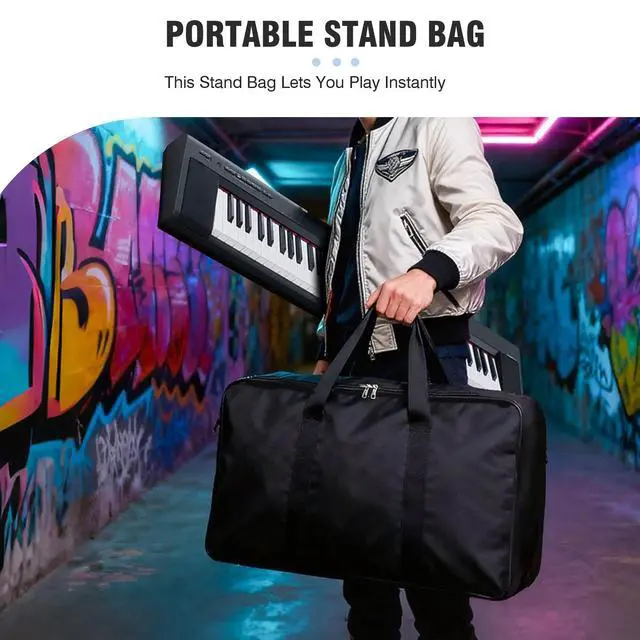 Alt view image 2 of 7 - Universal Keyboard Stand with Carrying Bag, Z-style Heavy-Duty Piano Stand, Adjustable and Portable Piano Keyboard Stand for 61 and 88 Keys